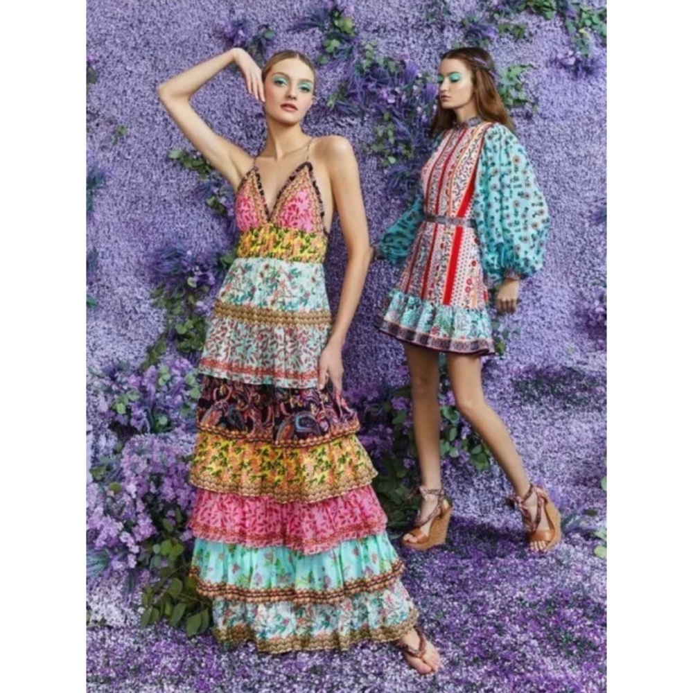 🎀SOLD🎀Alice Olivia Raya Paloma Floral Puff Sleeve Dress - Picture 4 of 12